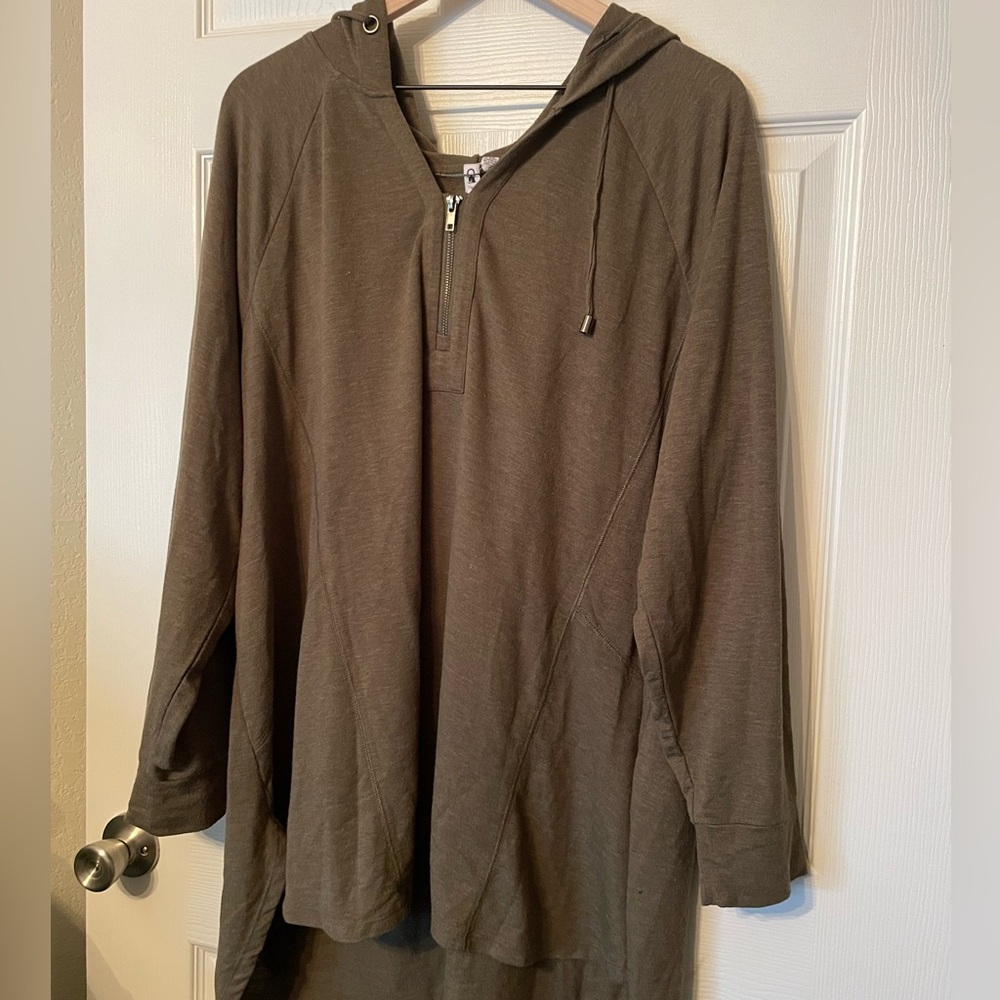 Plus-Size Olive Green Pullover/Poncho